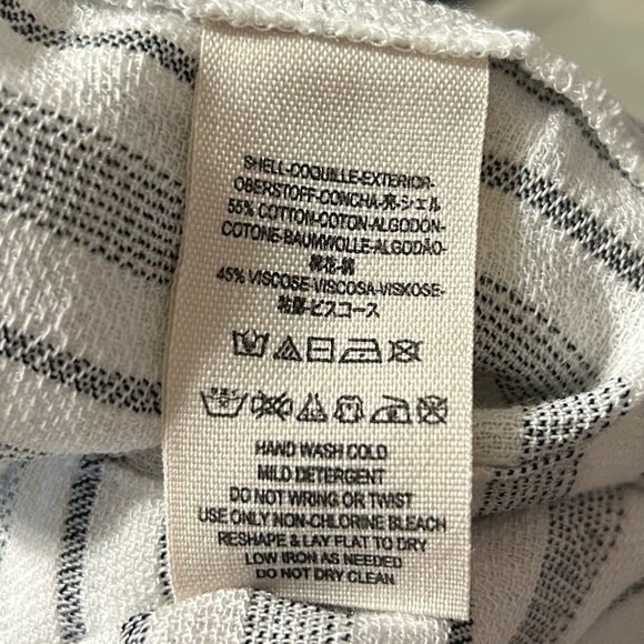 Free People White and Grey Striped Wide Leg Flowy Pants with Waistband - S - Picture 7 of 7